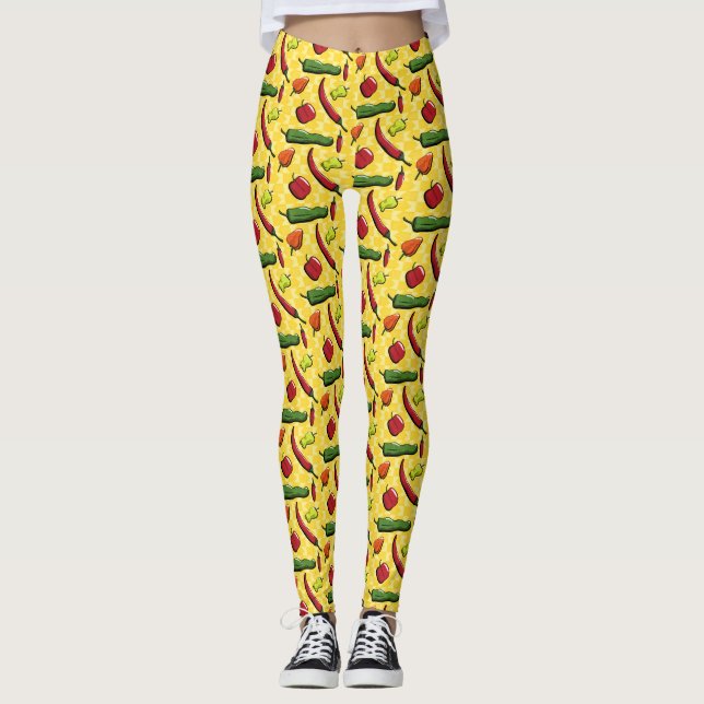 Eine Welt des Chilis Paprikaschoten Leggings (Vorderseite)