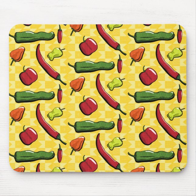 Eine Welt des Chilis Paprikaschoten Mousepad (Vorne)