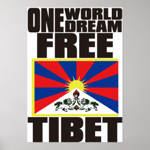 EINE WELT EIN TRAUM FREE TIBET POSTER