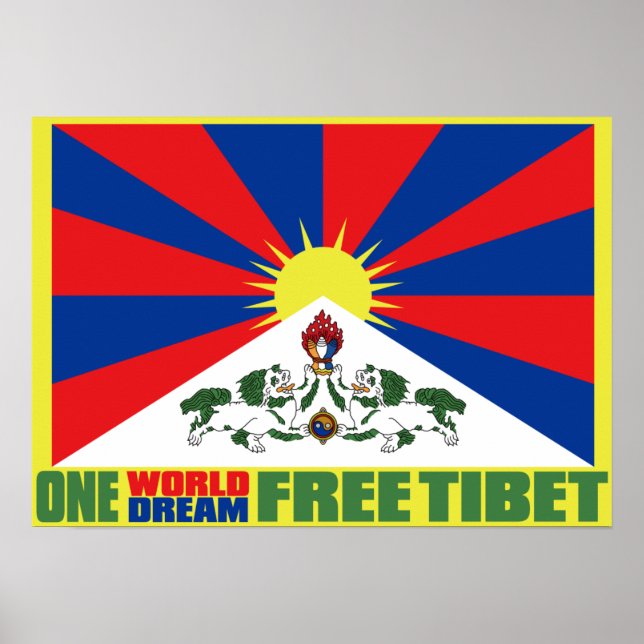EINE WELT EIN TRAUM FREE TIBET POSTER (Vorne)