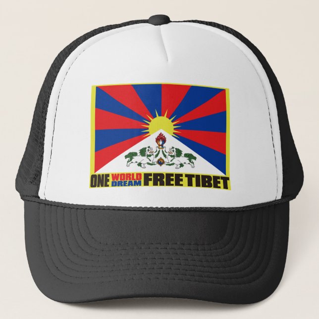 EINE WELT EIN TRAUM FREE TIBET TRUCKERKAPPE (Vorderseite)