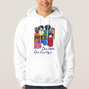 Eine Welt, eine Familie zweiseitig multikulturell Hoodie