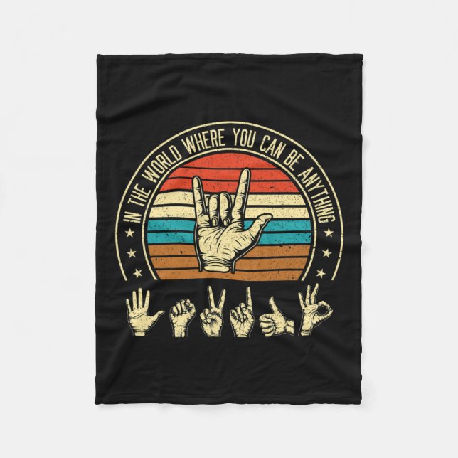 Eine Welt, in der man sich als "Awareness Deaf Sig Fleecedecke (Vorderseite)