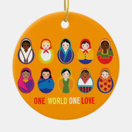 Eine Welteine Liebe-multikulturelle Verzierung Keramik Ornament