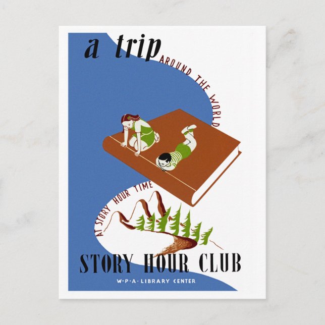 Eine Weltreise zur Story Hour Time Postkarte (Vorderseite)