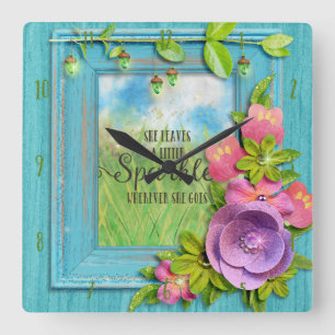 Eine wenige Schein-Uhr Quadratische Wanduhr