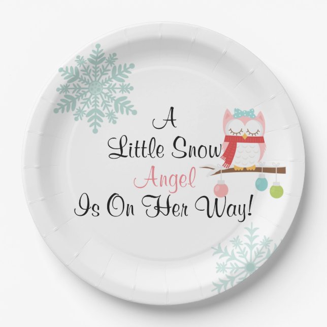 Eine wenige Schnee-Engels-Platte Pappteller (Vorderseite)