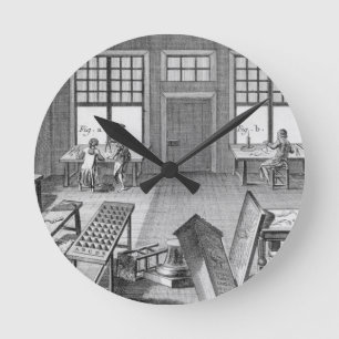 Eine Werkstatt Möbel inlayers, vom 'Encyclop Runde Wanduhr