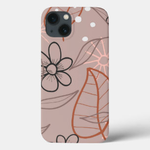 Eine Whimsical-Blume und Blätter drucken Case-Mate iPhone Hülle