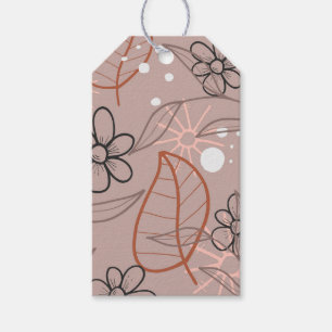Eine Whimsical-Blume und Blätter drucken Geschenkanhänger