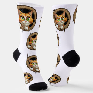 Eine Whimsikkatze mit hellgrünen Augen Pech Socken