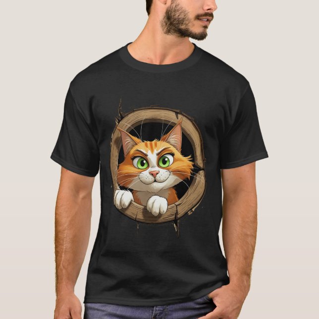 Eine Whimsikkatze mit hellgrünen Augen Pech T-Shirt (Vorderseite)