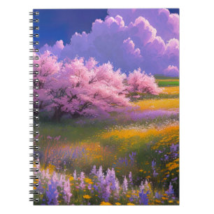 Eine Wiesensinfonie der Kirschblüten Notizblock