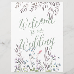 Eine Wildblume Hochzeit - Begrüßungszeichen Einladung