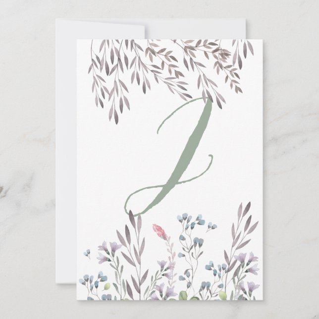 Eine Wildblume Hochzeitstisch Nr. 2 Doppelseitige  Einladung (Vorderseite)