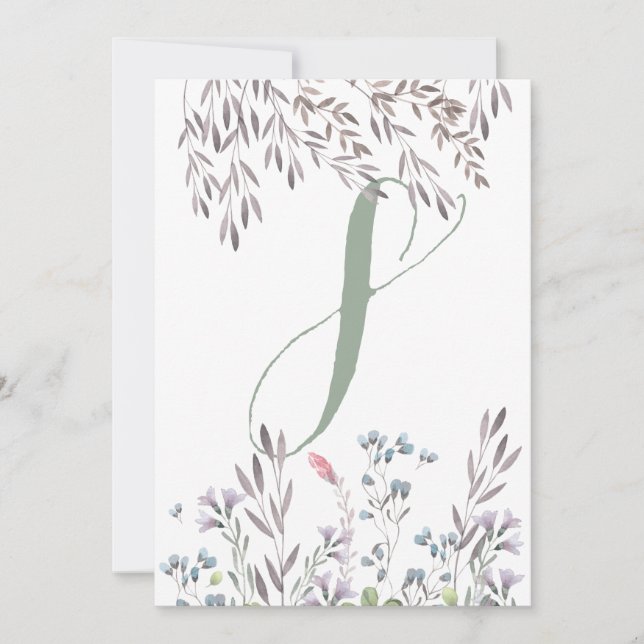 Eine Wildblume Hochzeitstisch Nr. 8 Doppelseitige  Einladung (Vorderseite)
