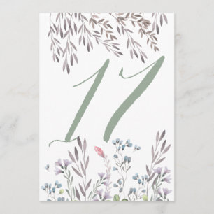 Eine Wildblumen-Hochzeitstabelle Nr. 17 doppelseit Einladung