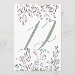 Eine Wildblumen-Hochzeitstisch Nr. 12 doppelseitig Einladung