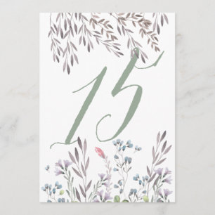 Eine Wildblumen-Hochzeitstisch Nr. 15 doppelseitig Einladung