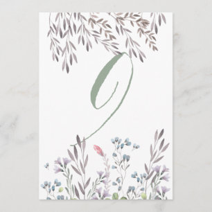 Eine Wildblumen-Hochzeitstisch Nr. 9 doppelseitige Einladung