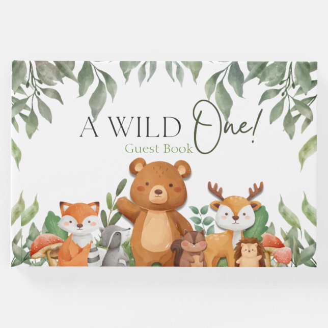 Eine wilde 1 Grünpflanzen-Waldtierdusche Gästebuch (Vorderseite)