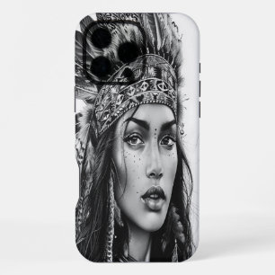 Eine wilde indische Kriegerin, geschmückt mit Fede iPhone 16 Pro Max Hülle