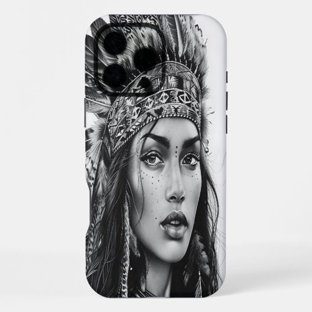 Eine wilde indische Kriegerin, geschmückt mit Fede iPhone Hülle (Rückseite)