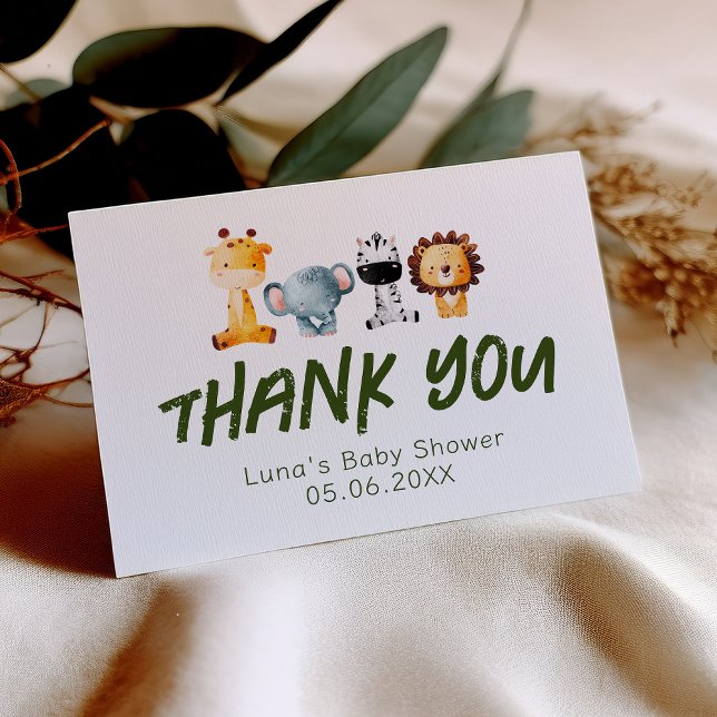 Eine wilde ist auf dem Weg, Safari Baby Dusche ein Dankeskarte (Von Creator hochgeladen)
