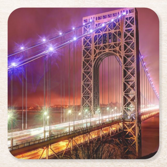 Eine windige und regnerische Abendsansicht vom Rechteckiger Pappuntersetzer (Vorderseite)