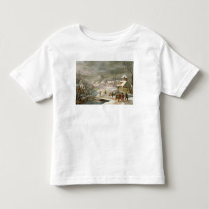Eine Winter-Landschaft mit Reisenden auf einem Weg Kleinkind T-shirt
