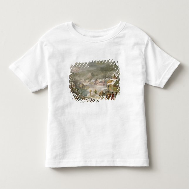 Eine Winter-Landschaft mit Reisenden auf einem Weg Kleinkind T-shirt (Vorderseite)