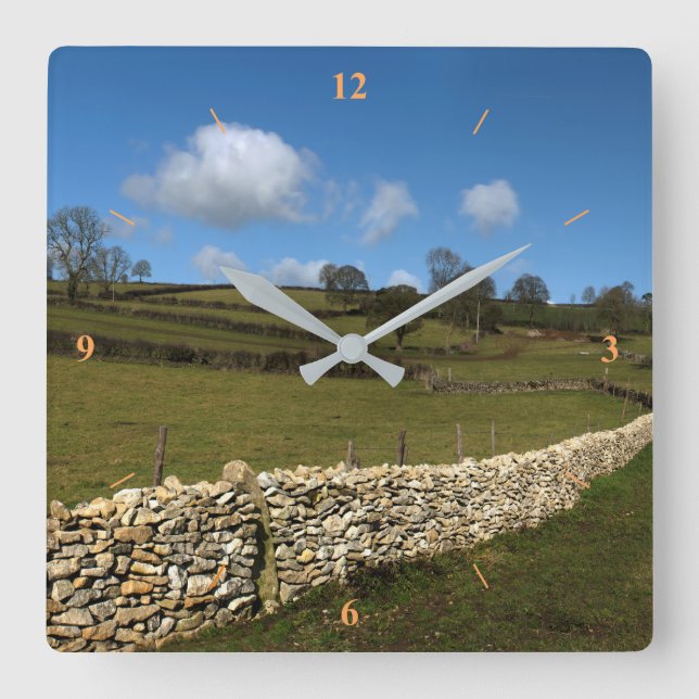 Eine Winter-Wand Quadratische Wanduhr (Vorderseite)