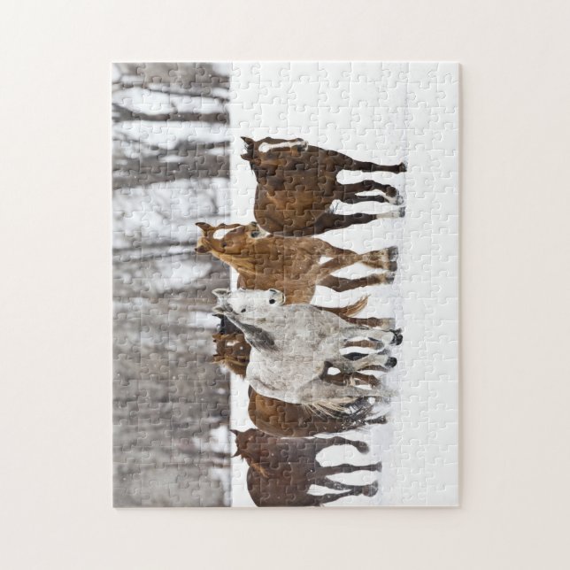Eine Winterlandschaft mit Laufen Puzzle (Vertikal)