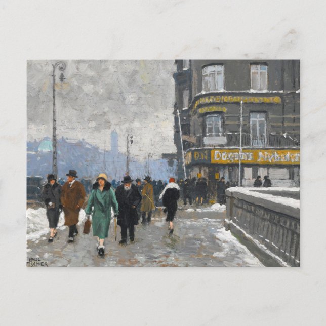 Eine Winterstraße | Paul Fischer Postkarte (Vorderseite)