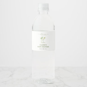 Eine winzige Sage-Grün-Bowle neutrale Babyparty Wasserflaschenetikett
