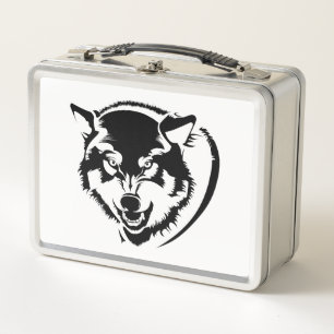Eine Wolfskopf-Metall-Lunchbox Metall Brotdose