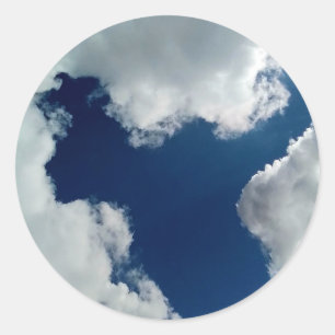 Eine Wolkenkurve Runder Aufkleber