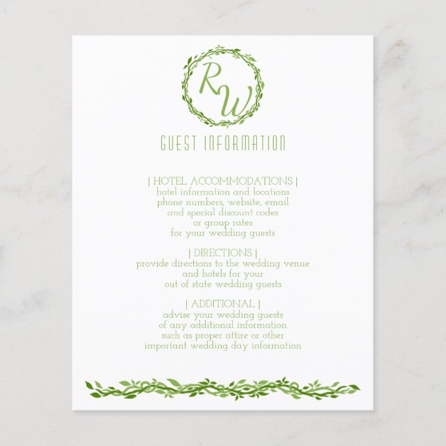 Eine Woodsy-Elegance | Informationen zu Hochzeiten Flyer (Vorne)