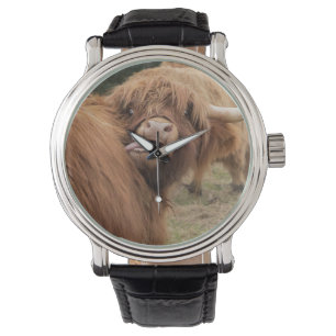 Eine wunderbare Fotografie einer Hochlandkuh Armbanduhr