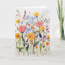 Eine wunderliche floral Grußkarte, wilde Blumen Karte