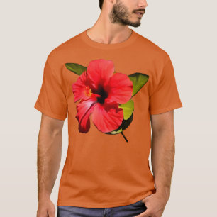 Eine wunderschöne Blume mit rotem Hibiskus T-Shirt