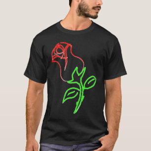 Eine wunderschöne rote Rose ist ein Muss für den V T-Shirt