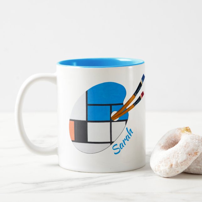 Eine wunderschöne Tasse mit einem Gemälde von Paul (Mit Donut)
