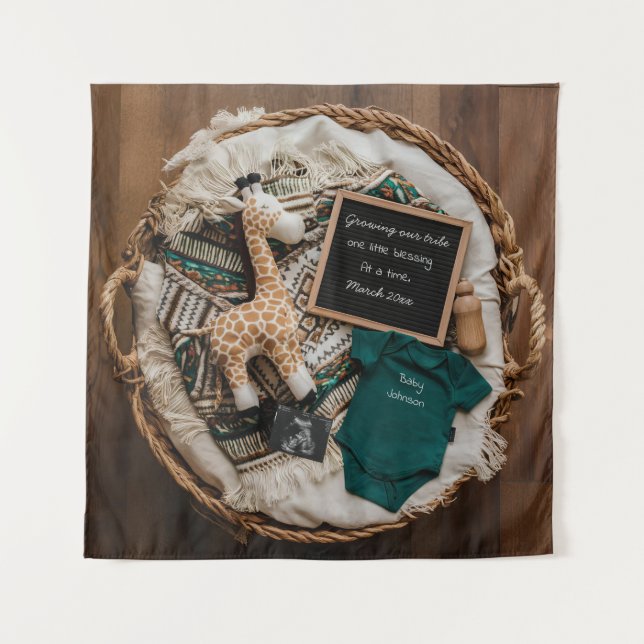 Eine wunderschöne Vintage Schwangerschaftsankündig Wandteppich (Vorderseite)