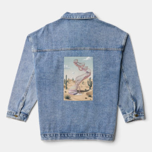 Eine Wüste mit schwebenden Treppen Jeansjacke