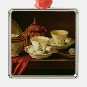 Eine Yixing-Teekanne und ein chinesisches Ornament Aus Metall