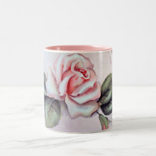 Eine zarte Rosen-Tasse Zweifarbige Tasse