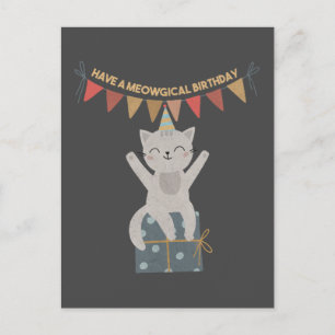 Eine zauberhafte Geburtstagskarte für Katzenliebha Postkarte