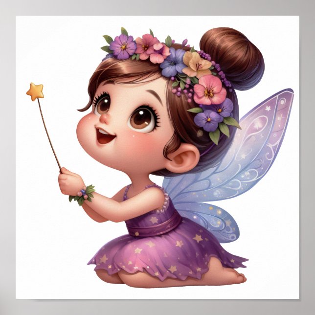 Eine zauberhafte kleine Cartoon Fairy Poster (Vorne)