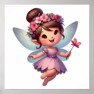 Eine zauberhafte kleine Cartoon Fairy Poster